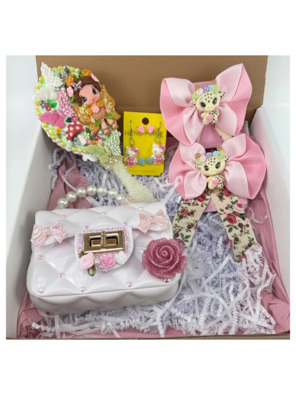 Princess Birthday Gift Set for Girls | Purse, Mirror & Hair Bows